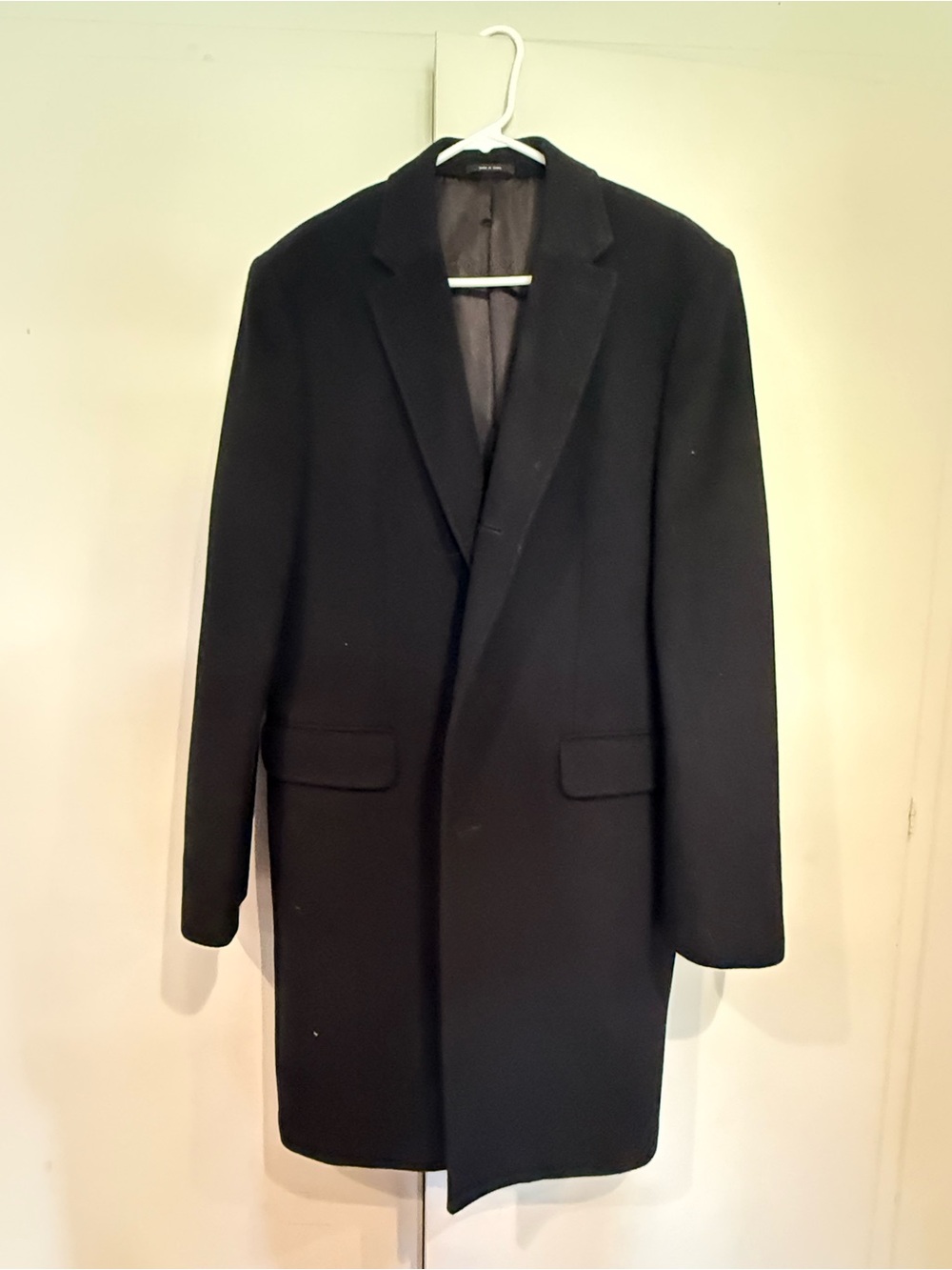 Express Men's Black Wool Blend Overcoat